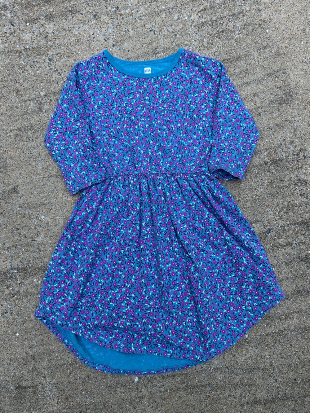 Teal Floral Fit-and-Flare Dress